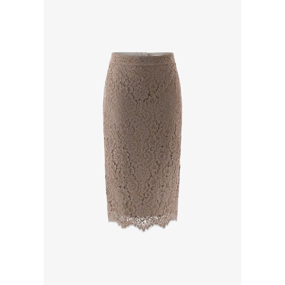 GUESS Josiane High Waist Lined Lace Pencil Skirt Washed Taupe Medium